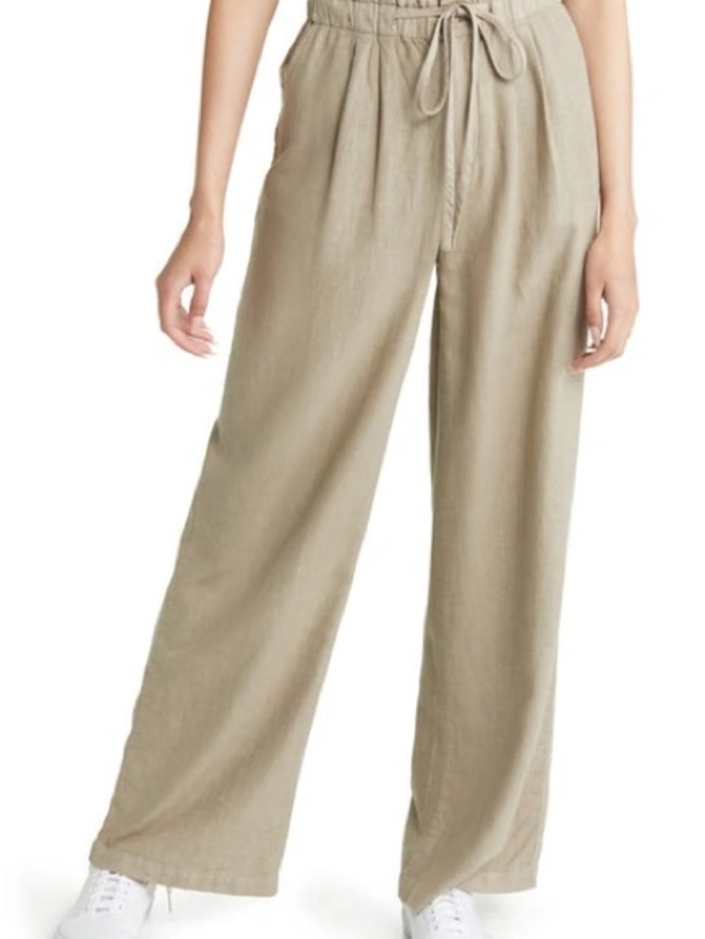 Thread + Supply Wide-Leg Drawstring Pants - Khaki